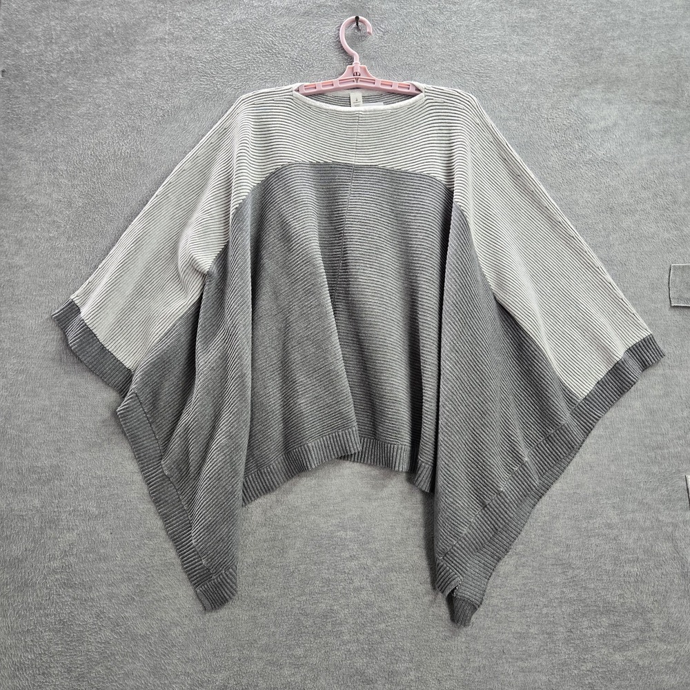 Lululemon Women Sweater OS Gray It All Lines Up Poncho Cotton Nylon Pima‎ Rayon